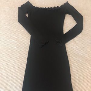 Ribbed Off the Shoulder mini dress